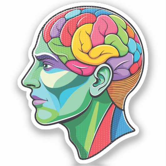 De kunstenaar brein illustratie sticker (Voorkant)