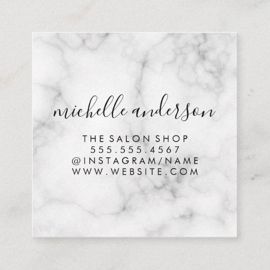 De kunstenaar Elegant Kiss Marble uit het hedendaa Vierkante Visitekaartje (Achterkant)