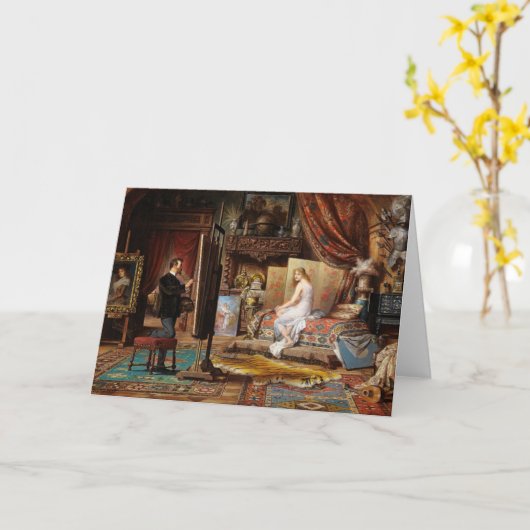 De kunstenaar en zijn model | Carl Schweninger, Jr Kaart (Gele Bloem)