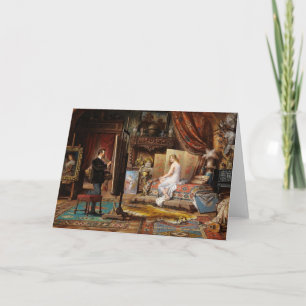 De kunstenaar en zijn model   Carl Schweninger, Jr Kaart