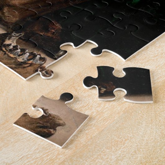 De kunstenaar in zijn museum legpuzzel (Zijkant)