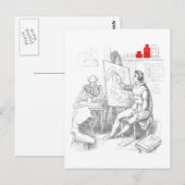 De kunstenaar schildert dood briefkaart (Voorkant / Achterkant)