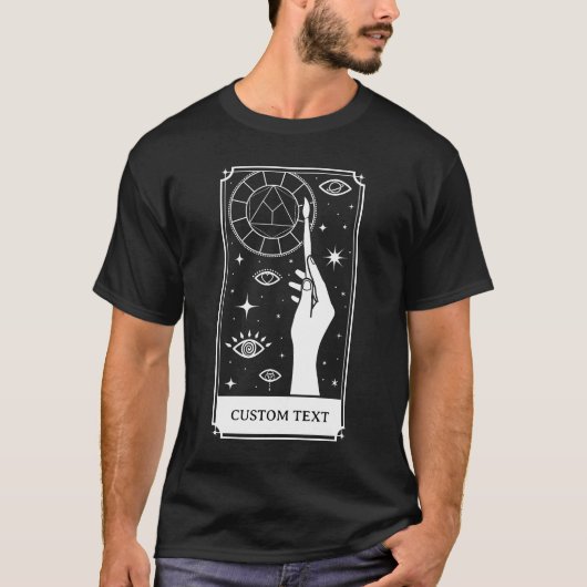 De kunstenaar Tarot aangepaste tekst T-shirt (Voorkant)
