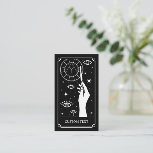 De kunstenaar Tarot aangepaste tekst Visitekaartje (Staand voorkant)