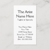 De kunstenaar Tarot aangepaste tekst Visitekaartje (Achterkant)