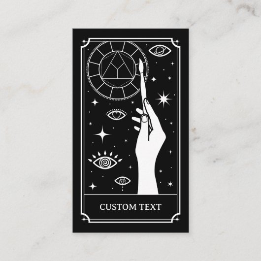 De kunstenaar Tarot aangepaste tekst Visitekaartje (Voorkant)