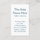 De kunstenaar Tarot aangepaste tekst Visitekaartje (Achterkant)