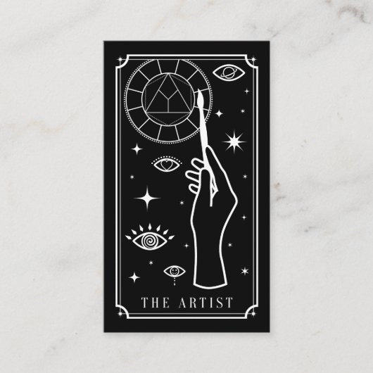 De kunstenaar Tarot Visitekaartje (Voorkant)
