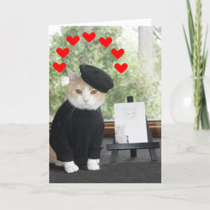 De Kunstenaar van de kat in Liefde Valentijn Feestdagen Kaart