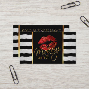 De Kunstenaar van de make-up met Strepen & Rode Visitekaartje