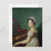 De kunstenaarsdochter aan het klavecimbel briefkaart (Voorkant / Achterkant)