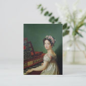 De kunstenaarsdochter aan het klavecimbel briefkaart (Staand voorkant)