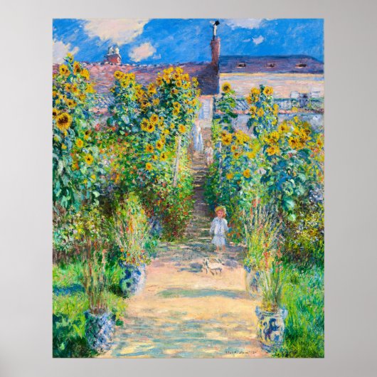 De Kunstenaarstuin te Vetheuil, 1880 door Monet Poster (Voorkant)