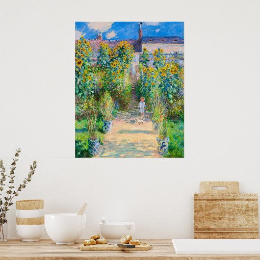 De Kunstenaarstuin te Vetheuil, 1880 door Monet Poster (Keuken)