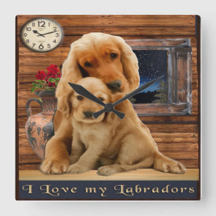 De kunstklok van de labrador vierkante klok