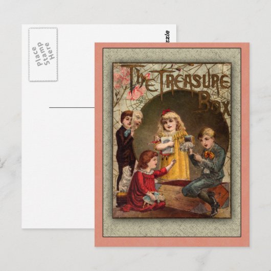 De kunstkunst van het kinderspel The Treasure Box Briefkaart (Voorkant / Achterkant)