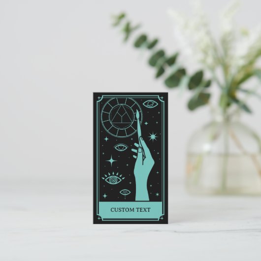 De kunstleraar Tarot aangepaste tekst Visitekaartje (Staand voorkant)