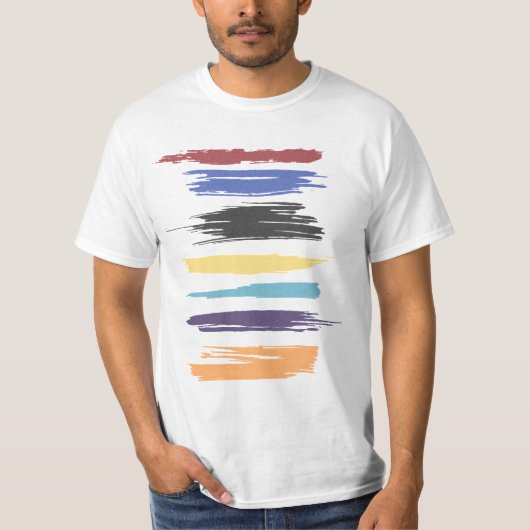 De Kunstmatige Abstracte Kleur van de Slagen van d T-shirt (Voorkant)