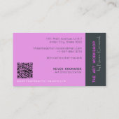 De kunstworkshop Pink Artist Visitekaartje (Achterkant)