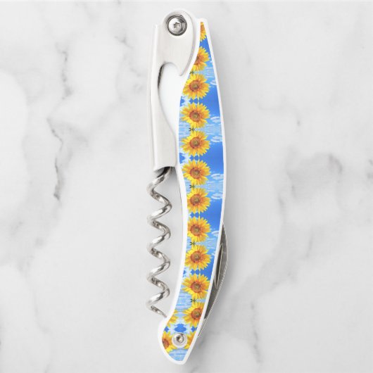 De Kurkentrekker van de gele zonnebloem ober (Voorkant)