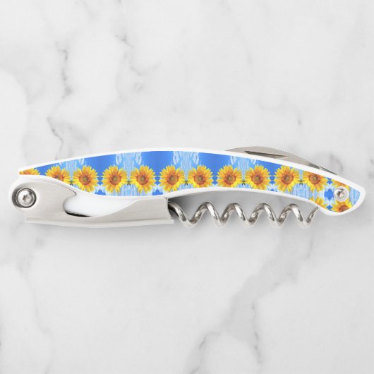 De Kurkentrekker van de gele zonnebloem ober (Voorkant)