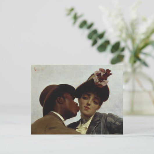 De Kus, 1887 Briefkaart (Staand voorkant)