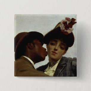 De Kus, 1887 Vierkante Button 5,1 Cm