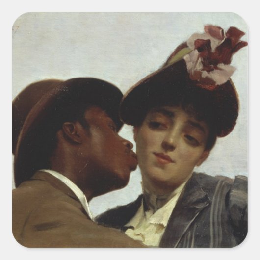 De Kus, 1887 Vierkante Sticker (Voorkant)
