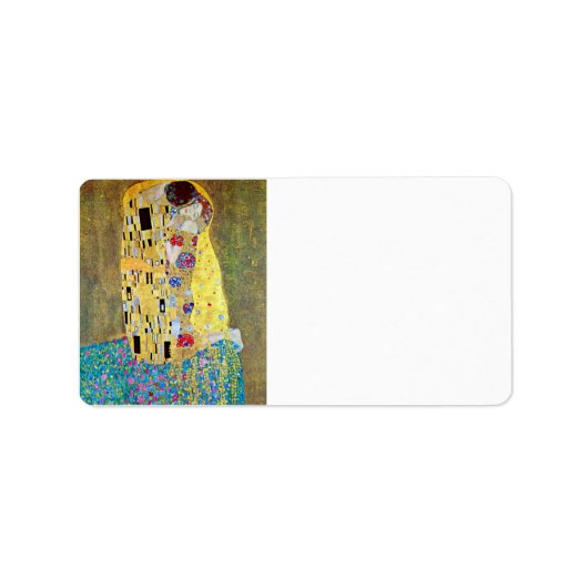 De Kus 2 van Gustav Klimt Etiket (Voorkant)