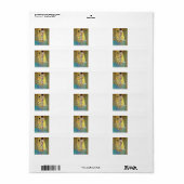 De Kus 2 van Gustav Klimt Etiket (Full Sheet)
