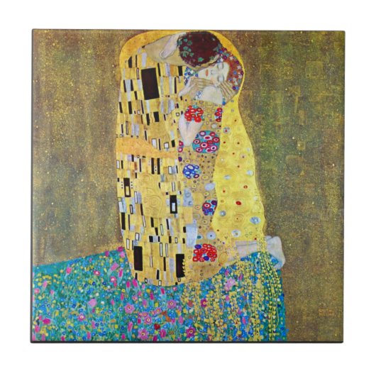 De Kus 2 van Gustav Klimt Tegeltje (Voorkant)