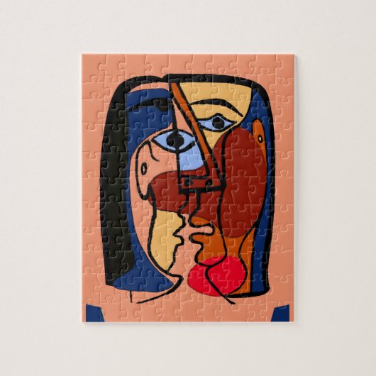 De Kus, abstract Legpuzzel (Verticaal)