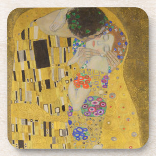 De Kus, Art Nouveau Olie Schilderij, Gustav Klimt Bier Onderzetter