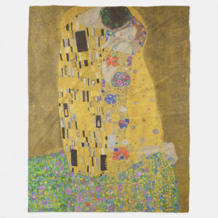 De Kus, Art Nouveau Olie Schilderij, Gustav Klimt Fleece Deken