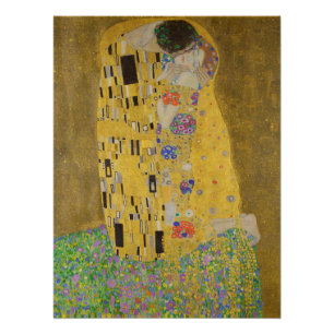 De Kus, Art Nouveau Olie Schilderij, Gustav Klimt Perfect Poster
