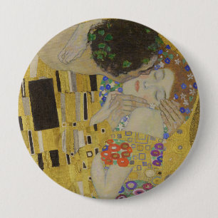 De Kus, Art Nouveau Olie Schilderij, Gustav Klimt Ronde Button 4,0 Cm