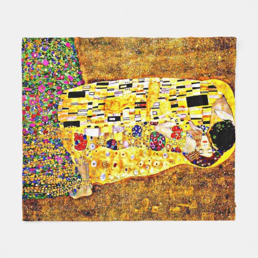 De Kus, beroemd schilderij Fleece Deken (Voorkant (Horizontaal))