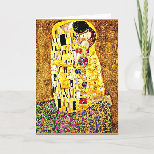 De Kus, beroemd schilderij van Gustav Klimt Kaart (Voorkant)