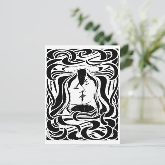 De kus briefkaart (Staand voorkant)