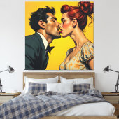 De kus canvas afdruk (Insitu (Slaapkamer))