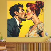 De kus canvas afdruk (Insitu (Woonkamer))