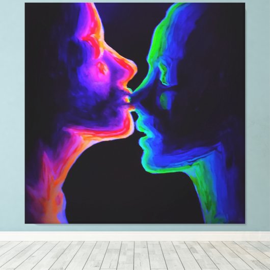 De kus canvas afdruk (Insitu (Houten vloer))