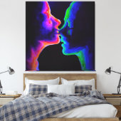 De kus canvas afdruk (Insitu (Slaapkamer))