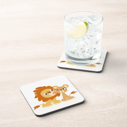 De kus: Cartoon-leeuw-Onderzetters Bier Onderzetter (Rechterzijde)