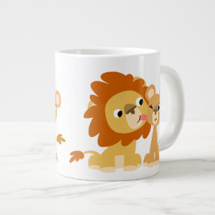 De kus: Cartoon met luidop en jumbo-Mok Grote Koffiekop