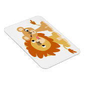 De Kus: Cute Cartoon Lion Couple Flexible Magnet Magneet (Rechterzijde)