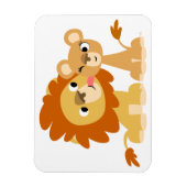 De Kus: Cute Cartoon Lion Couple Flexible Magnet Magneet (Verticaal)