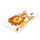 De Kus: Cute Cartoon Lion Couple Flexible Magnet Magneet (Linkerzijde)