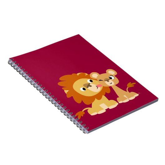 De kus: Cute Cartoon Lion Couple-laptop Notitieboek (Rechterzijde)