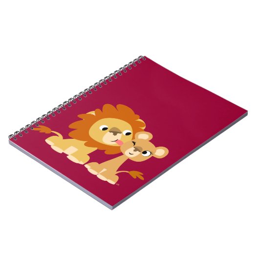 De kus: Cute Cartoon Lion Couple-laptop Notitieboek (Linkerzijde)
